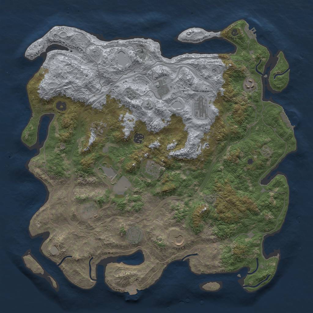 Rust Map: Procedural Map, Size: 4500, Seed: 292735690, 19 Monuments