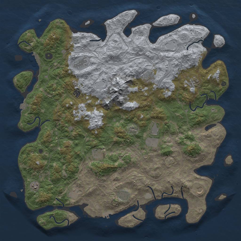 Rust Map: Procedural Map, Size: 5000, Seed: 9674257, 19 Monuments