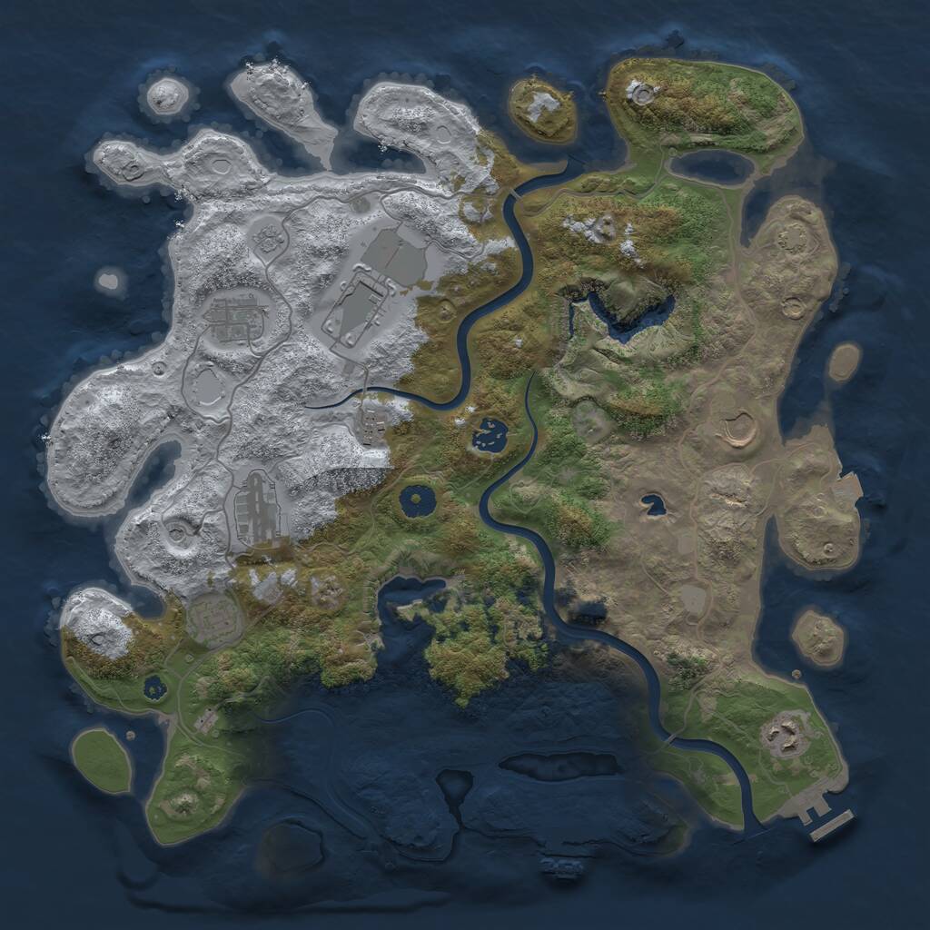 Rust Map: Procedural Map, Size: 4000, Seed: 163762, 14 Monuments