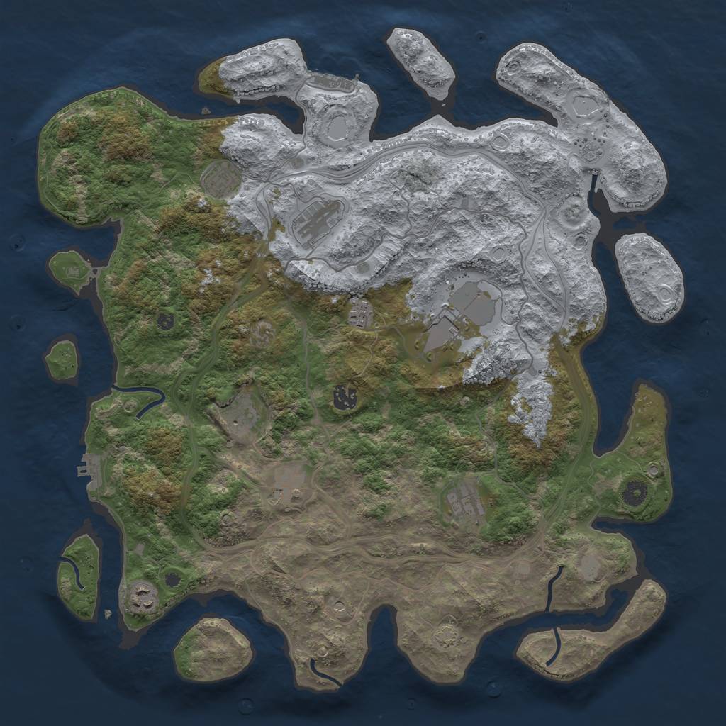 Rust Map: Procedural Map, Size: 4269, Seed: 5423, 17 Monuments