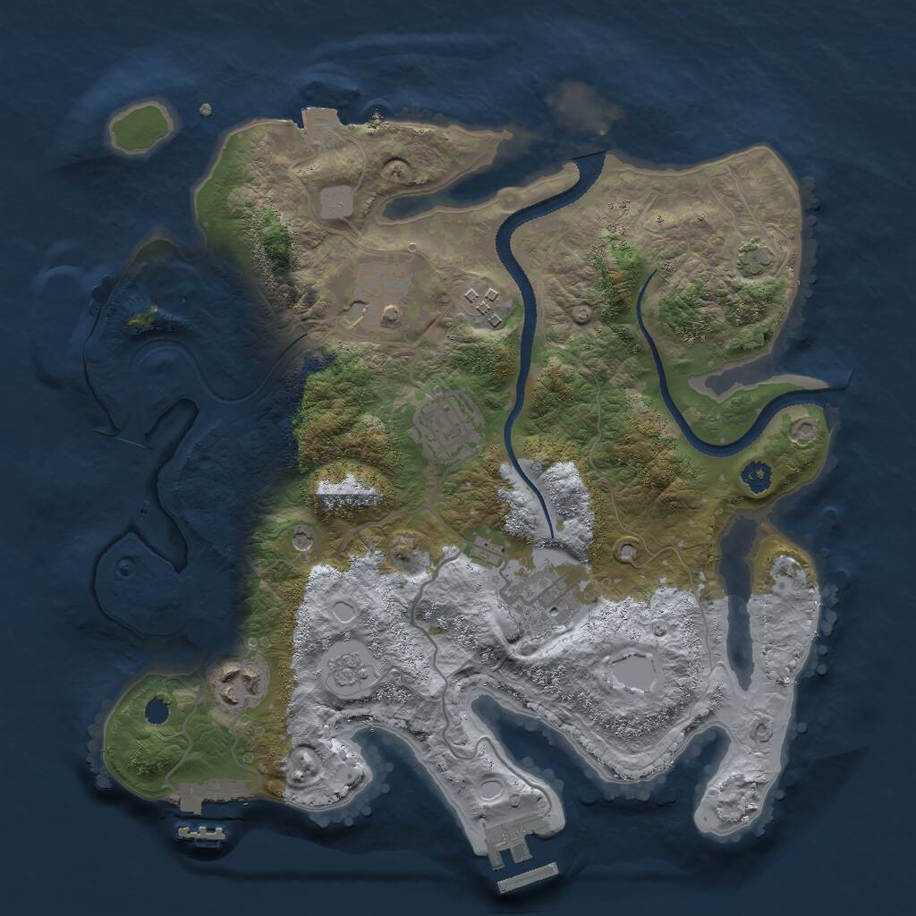 Rust Map: Procedural Map, Size: 3000, Seed: 1819767242, 11 Monuments
