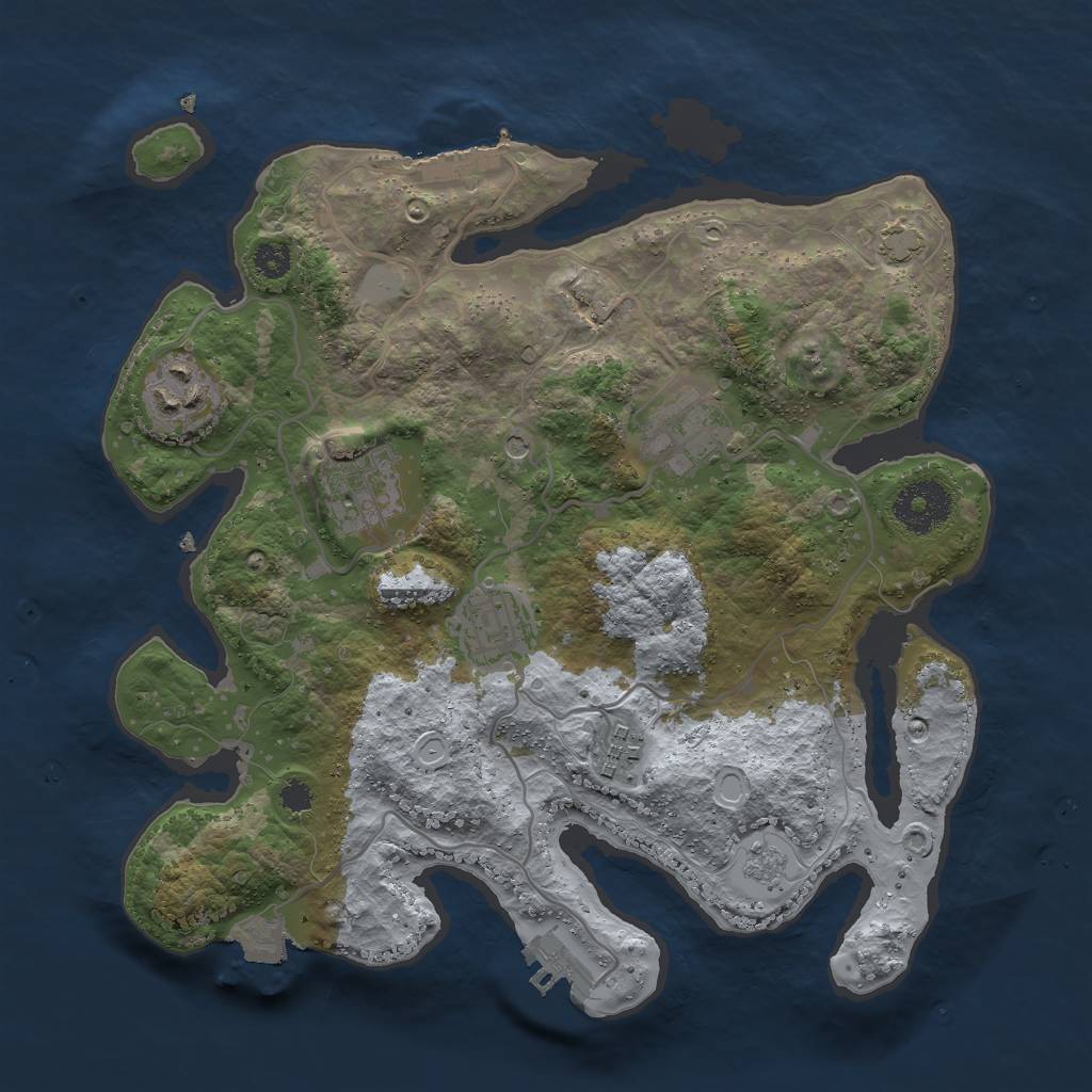 Rust Map: Procedural Map, Size: 3000, Seed: 1819767242, 13 Monuments