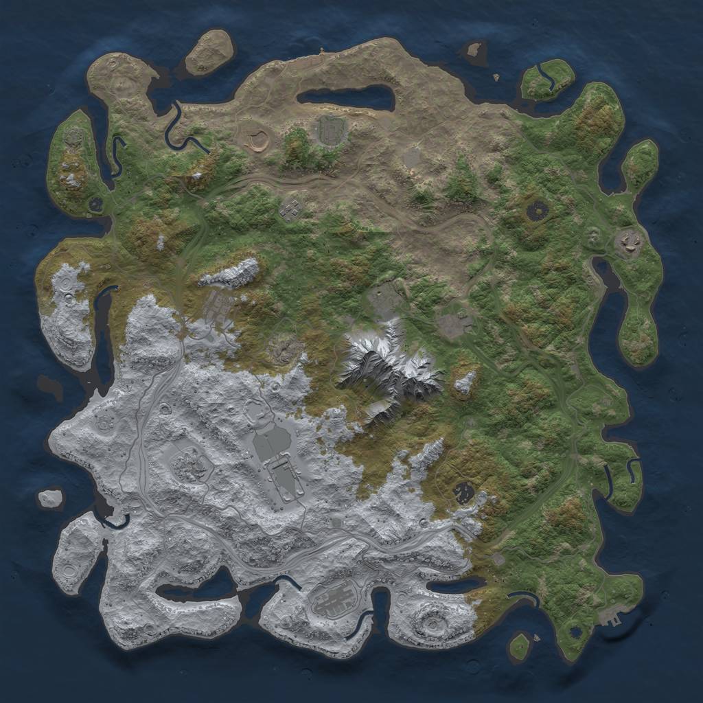 Rust Map: Procedural Map, Size: 5000, Seed: 2147483643, 19 Monuments