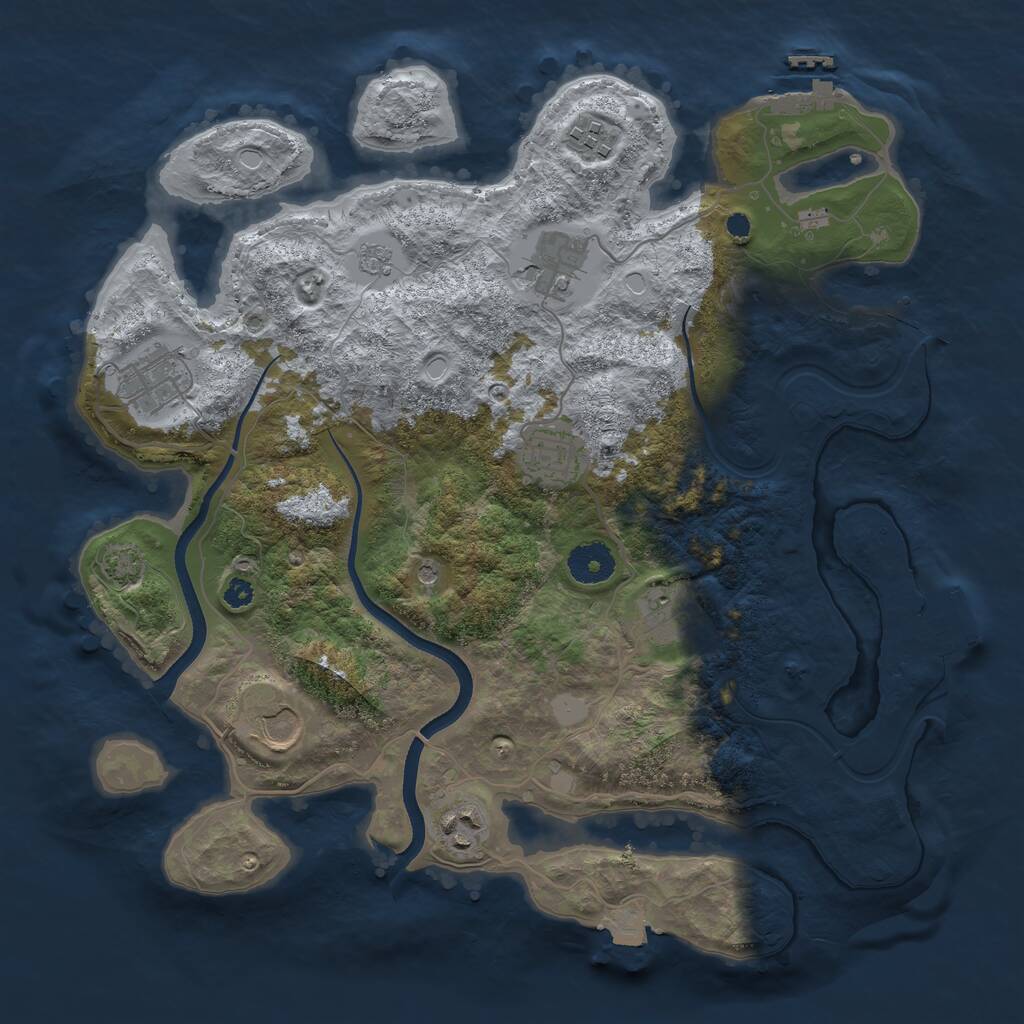 Rust Map: Procedural Map, Size: 3500, Seed: 452429823, 13 Monuments