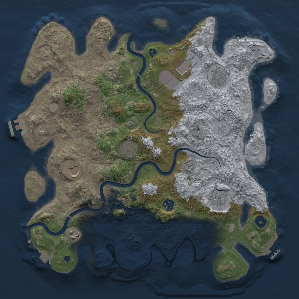 Rust Map: Procedural Map, Size: 3900, Seed: 62992729, 15 Monuments