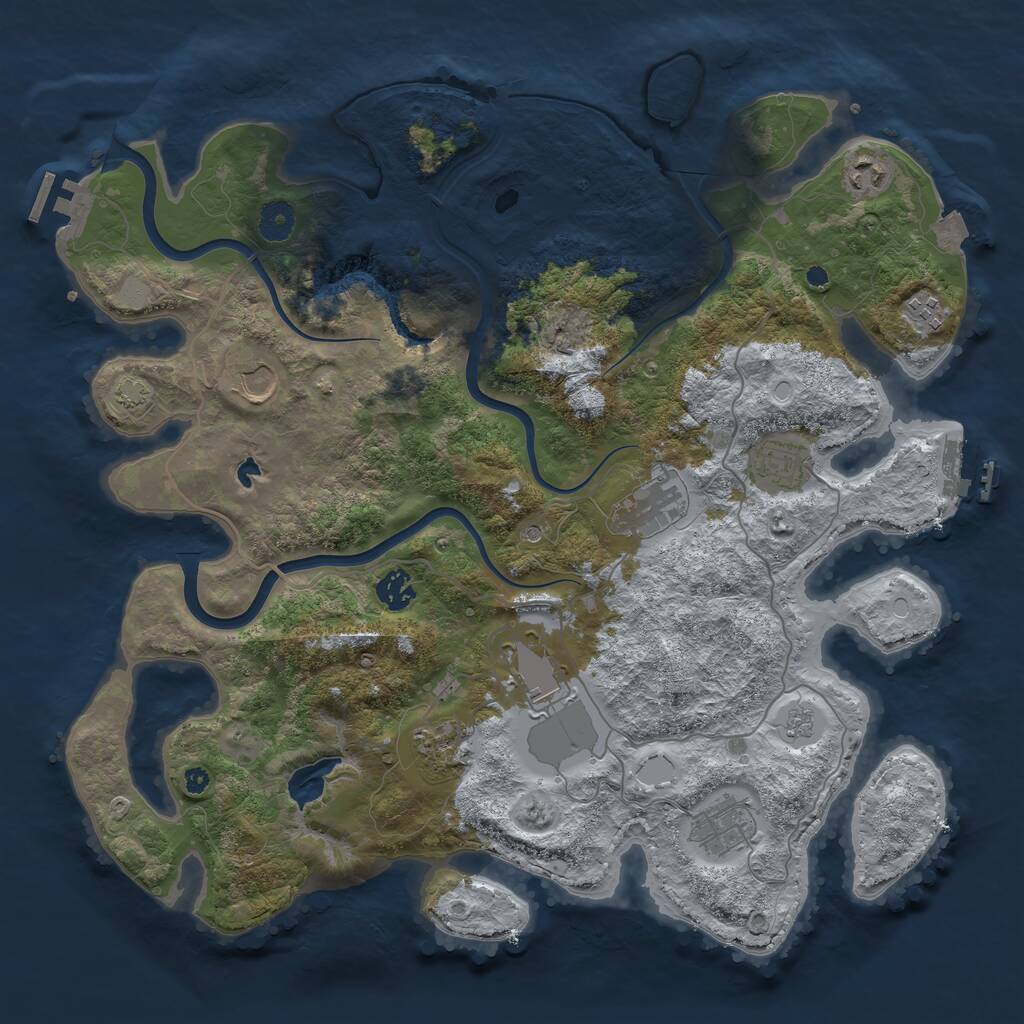 Rust Map: Procedural Map, Size: 4000, Seed: 661579318, 15 Monuments