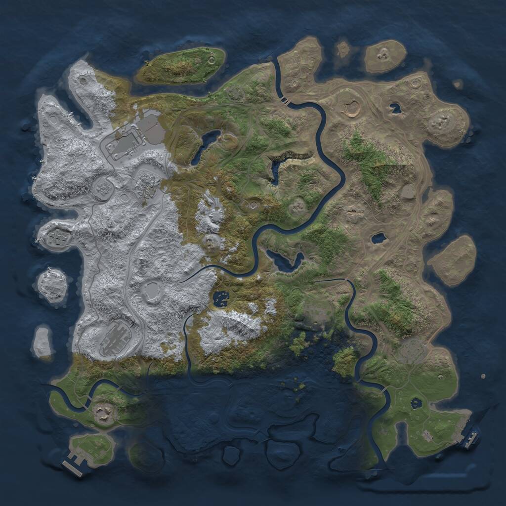 Rust Map: Procedural Map, Size: 4500, Seed: 821778535, 15 Monuments