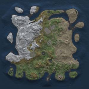 Thumbnail Rust Map: Procedural Map, Size: 3500, Seed: 32482556, 14 Monuments