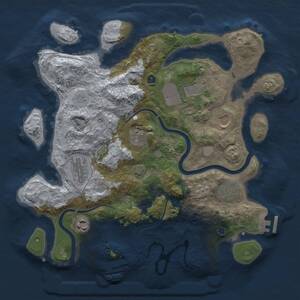 Thumbnail Rust Map: Procedural Map, Size: 3500, Seed: 32482556, 13 Monuments