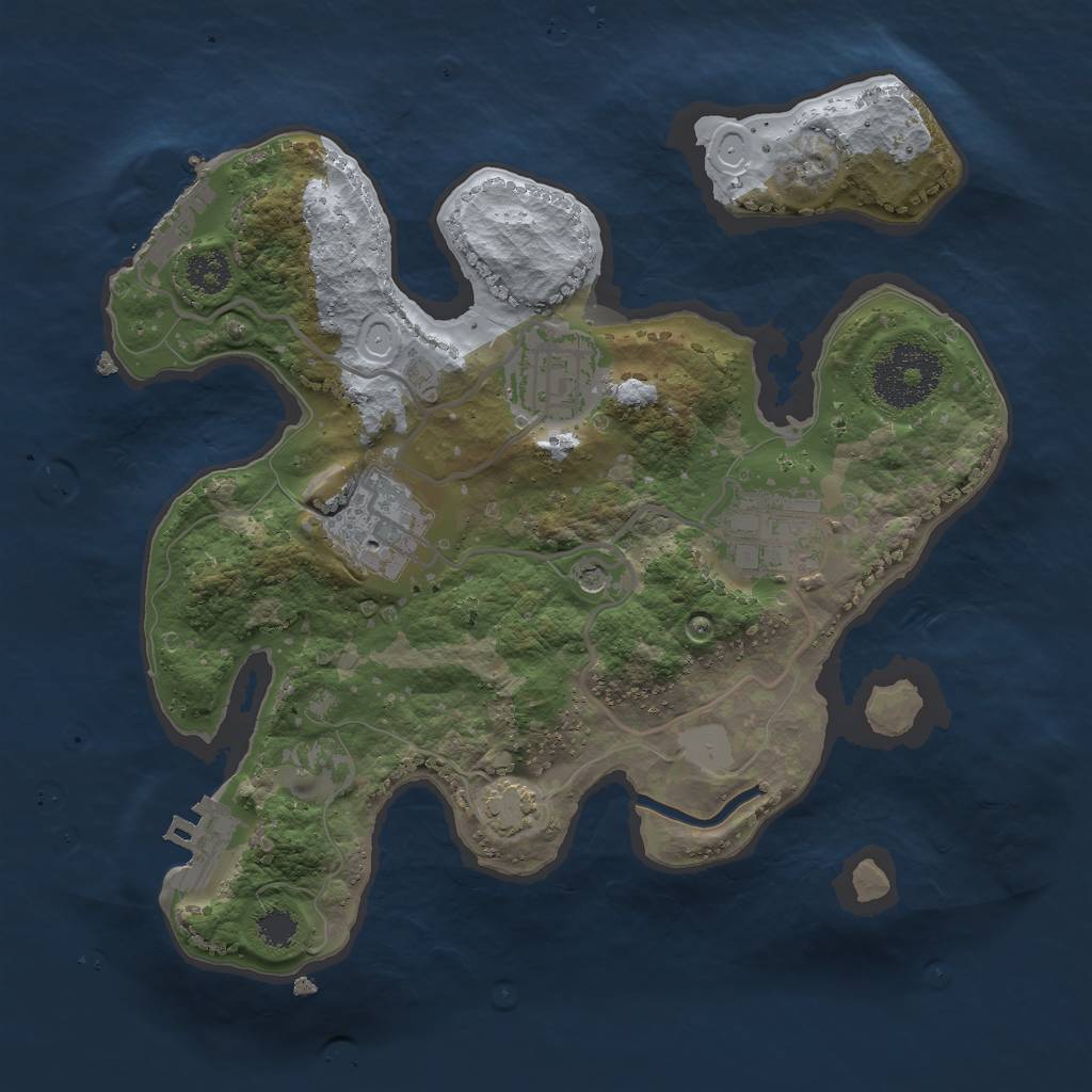 Rust Map: Procedural Map, Size: 2500, Seed: 702383984, 10 Monuments