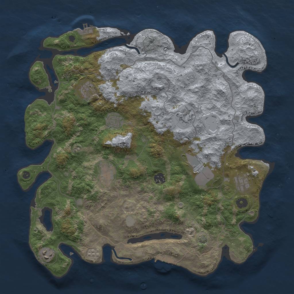 Rust Map: Procedural Map, Size: 4000, Seed: 1661601958, 17 Monuments
