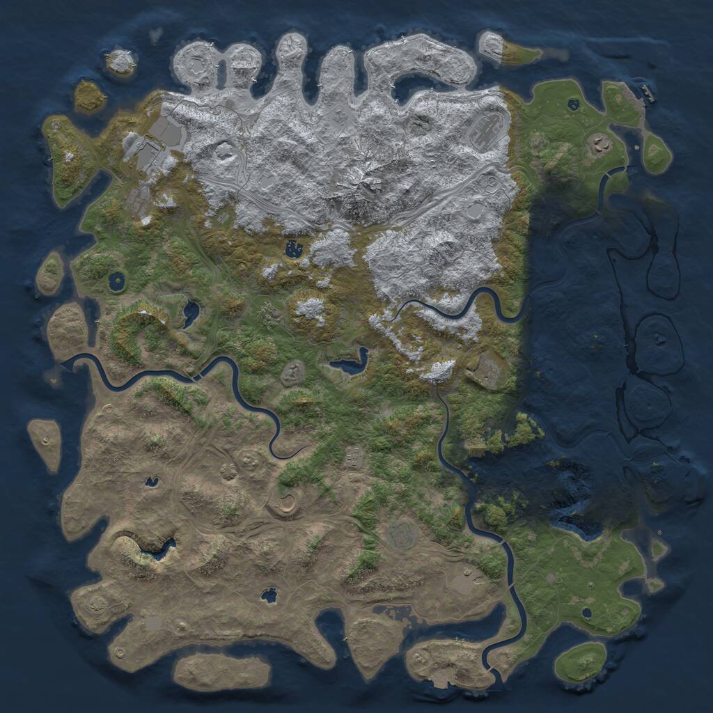 Rust Map: Procedural Map, Size: 6000, Seed: 1792804493, 17 Monuments