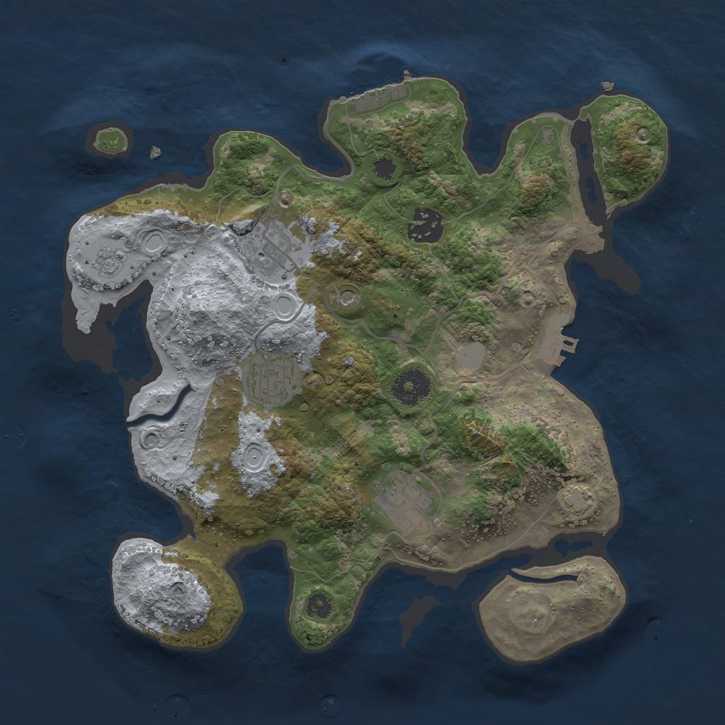 Rust Map: Procedural Map, Size: 3000, Seed: 9879388, 12 Monuments