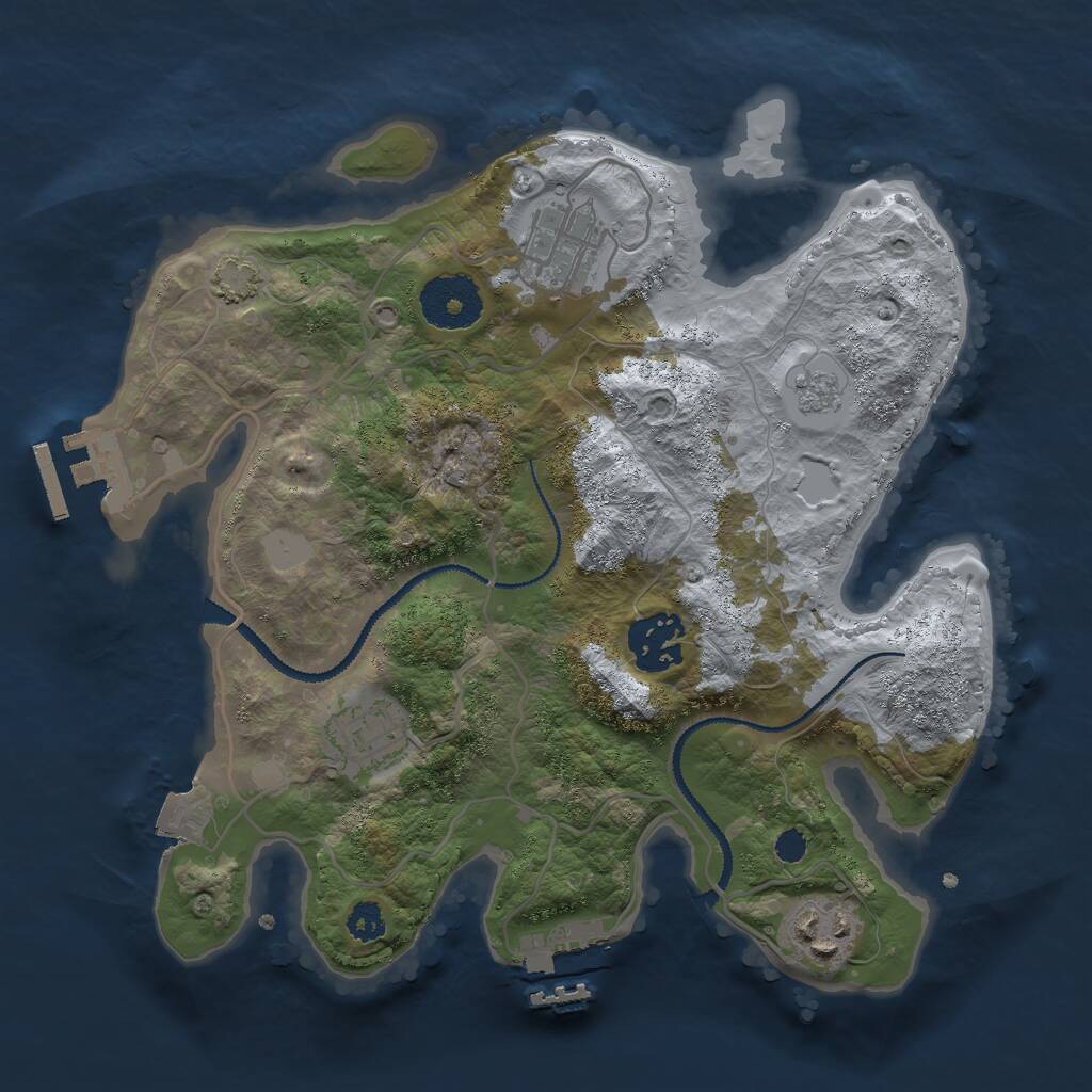 Rust Map: Procedural Map, Size: 2800, Seed: 3379815, 9 Monuments