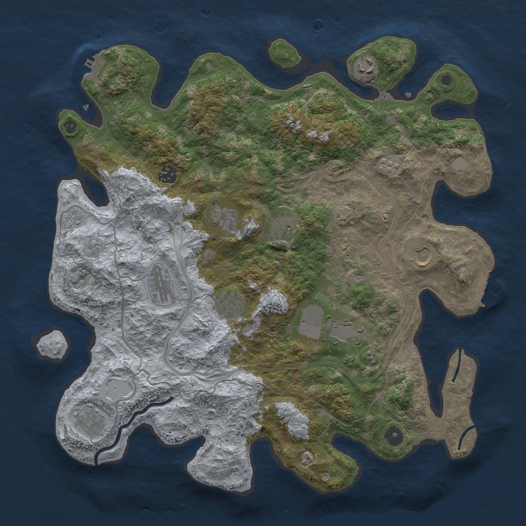 Rust Map: Procedural Map, Size: 4250, Seed: 198411651, 18 Monuments