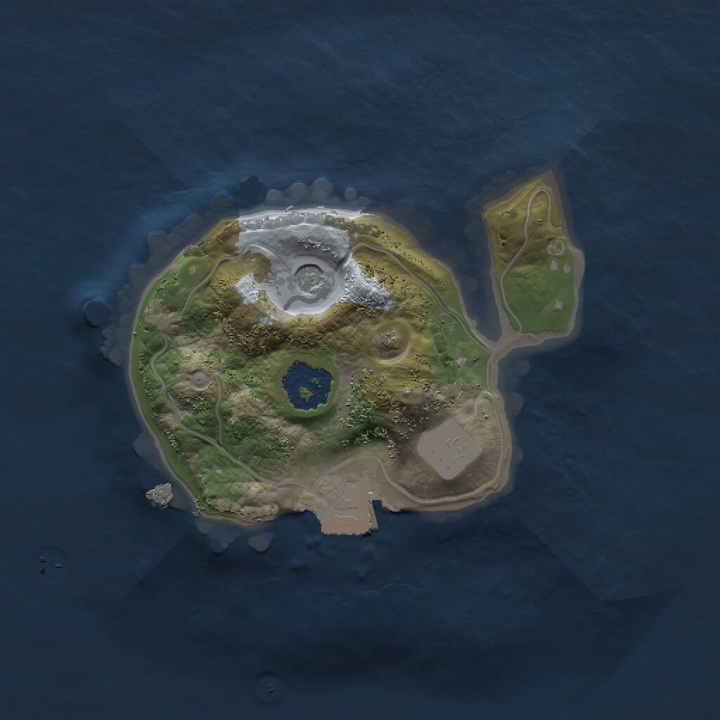 Rust Map: Procedural Map, Size: 1500, Seed: 250, 2 Monuments