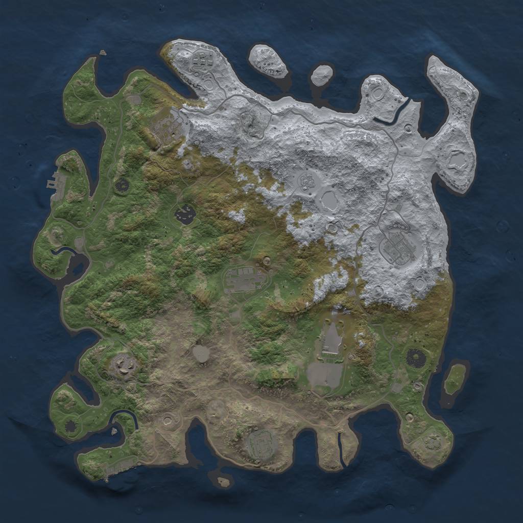 Rust Map: Procedural Map, Size: 4000, Seed: 3132029, 16 Monuments