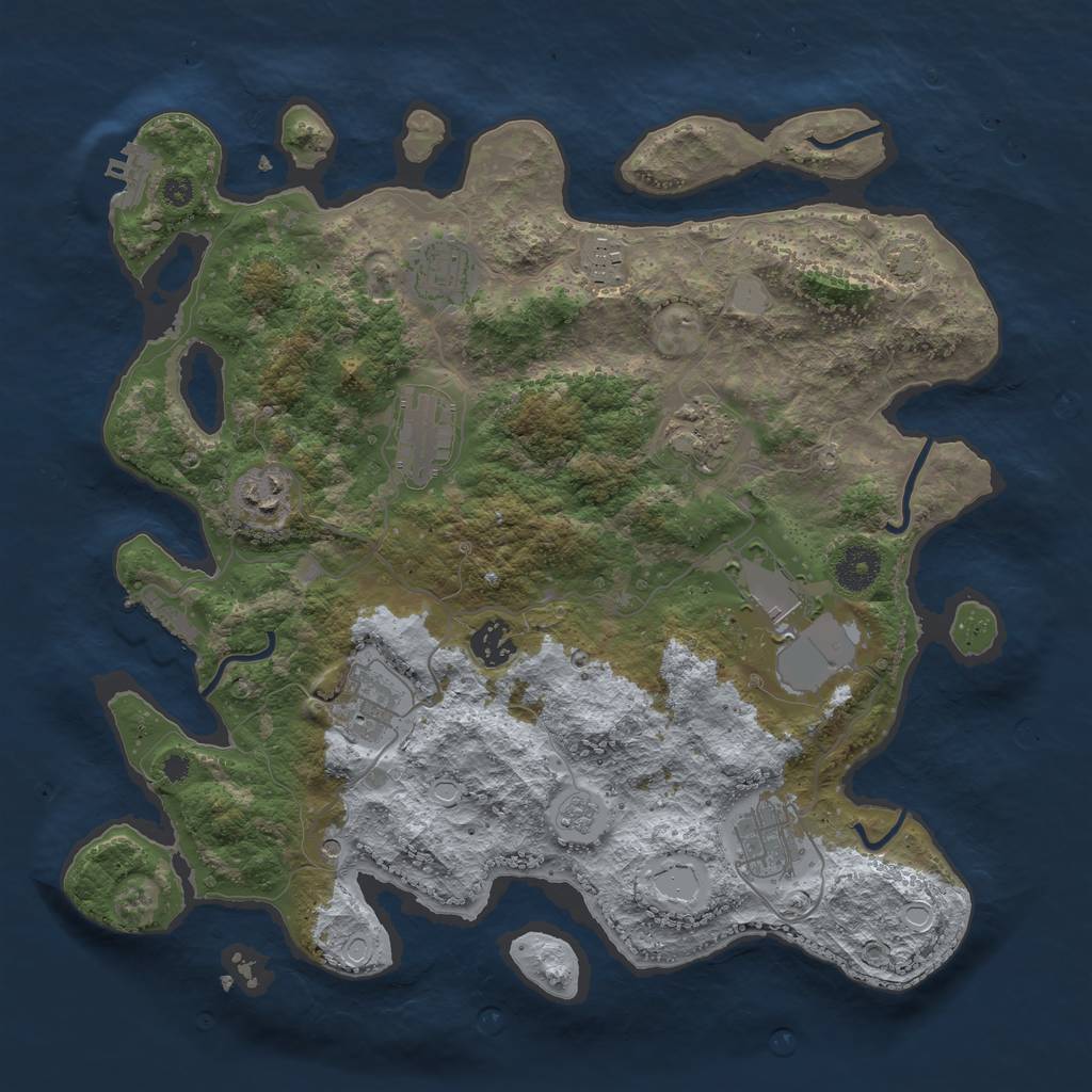 Rust Map: Procedural Map, Size: 3650, Seed: 9599940, 17 Monuments