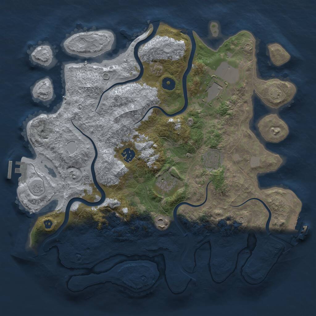 Rust Map: Procedural Map, Size: 3600, Seed: 76508144, 12 Monuments