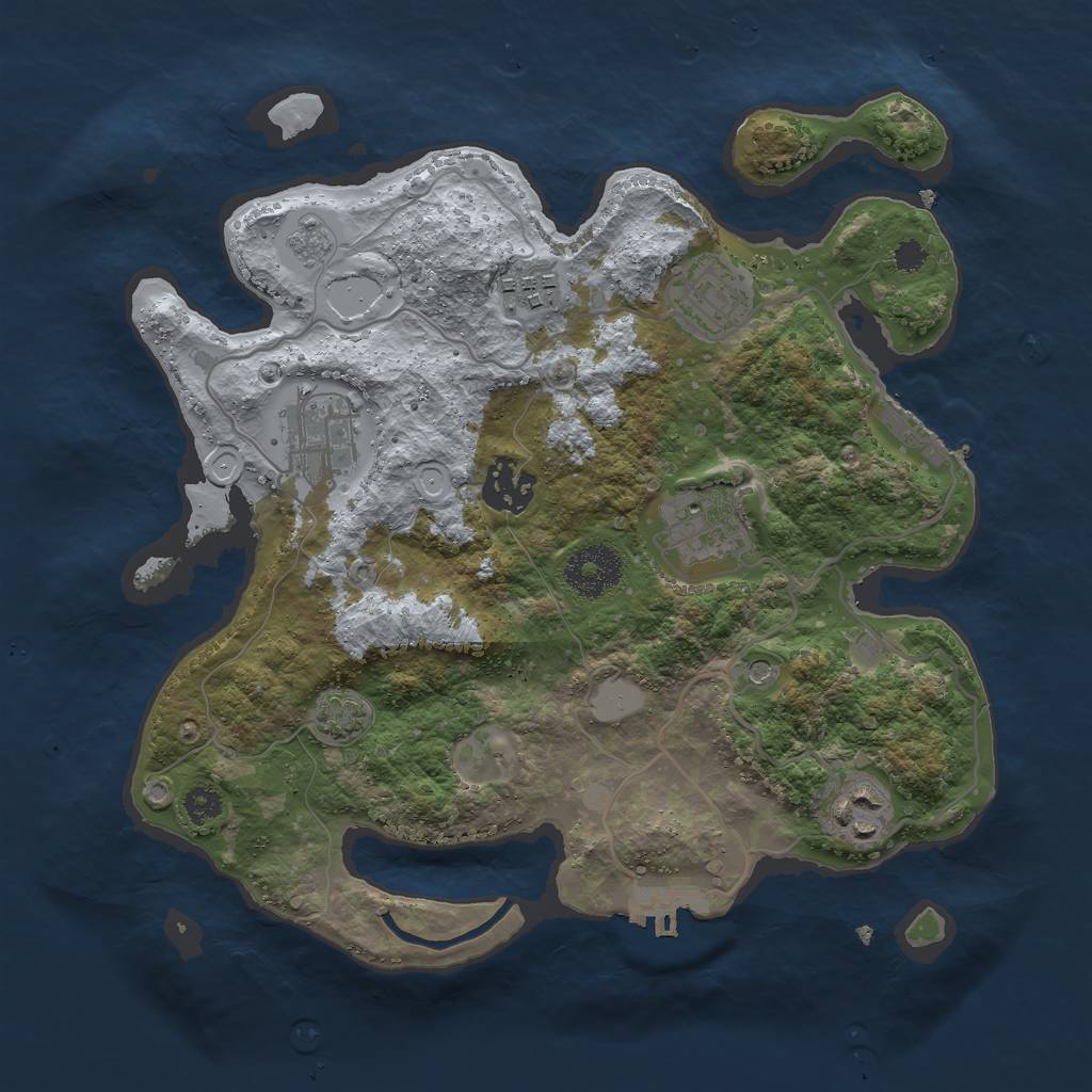 Rust Map: Procedural Map, Size: 3000, Seed: 658, 14 Monuments