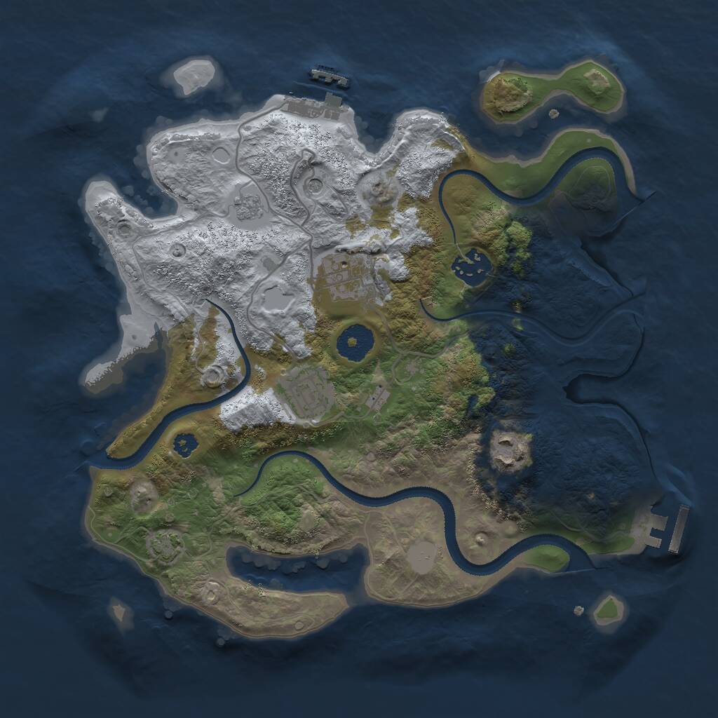 Rust Map: Procedural Map, Size: 3000, Seed: 658, 10 Monuments