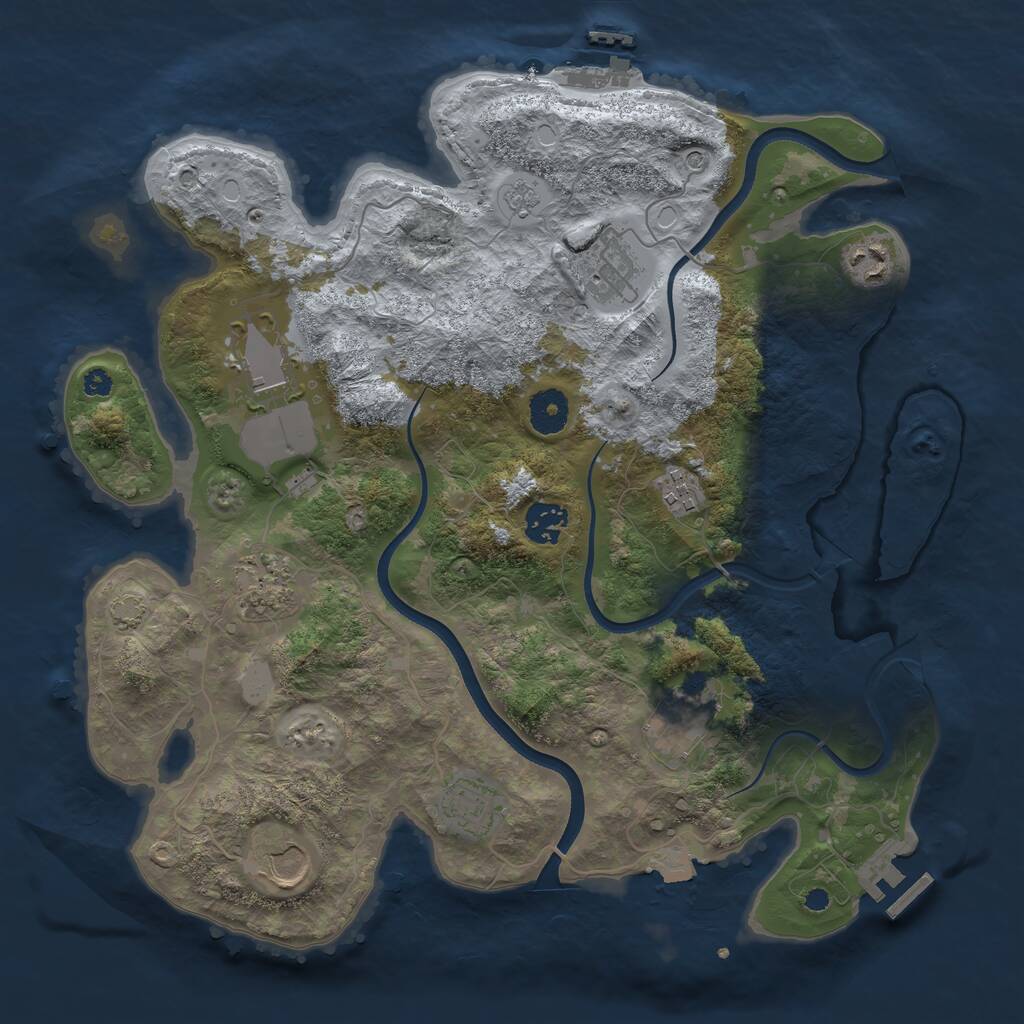 Rust Map: Procedural Map, Size: 3600, Seed: 1441, 15 Monuments
