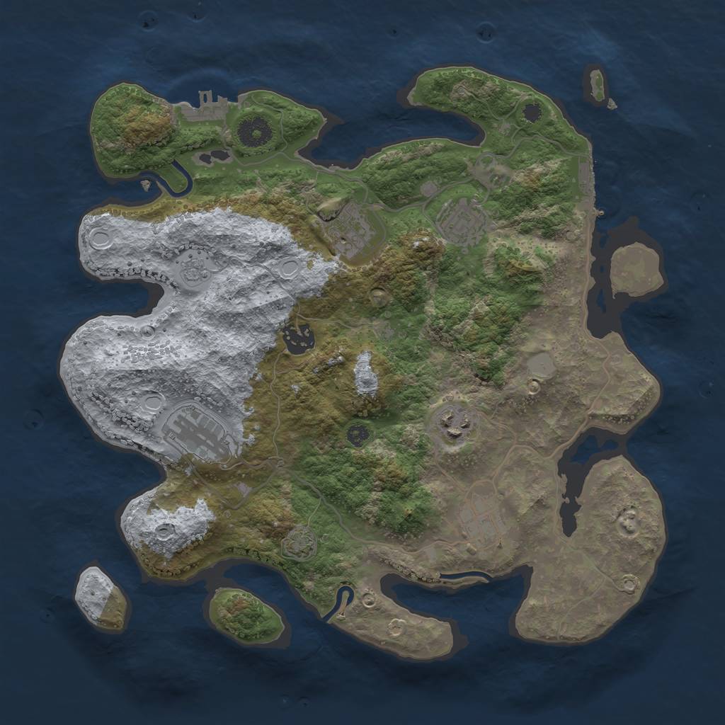 Rust Map: Procedural Map, Size: 3400, Seed: 25476646, 13 Monuments