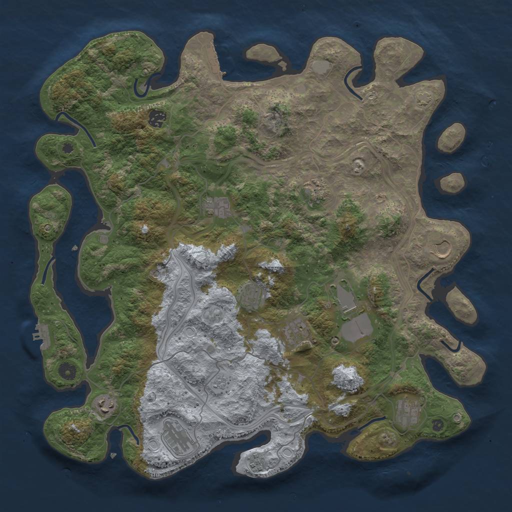 Rust Map: Procedural Map, Size: 4300, Seed: 64123716, 19 Monuments