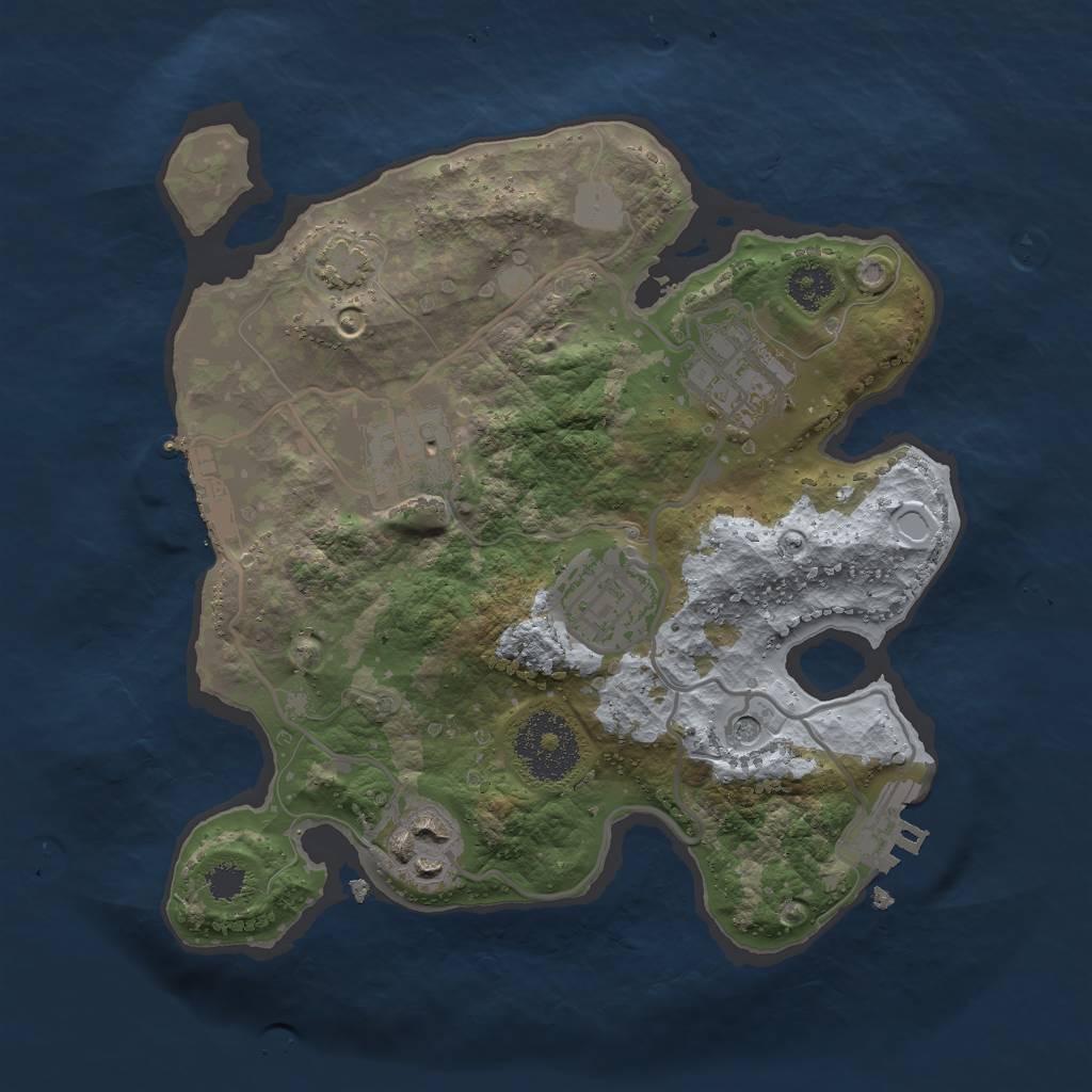 Rust Map: Procedural Map, Size: 2500, Seed: 34112, 11 Monuments