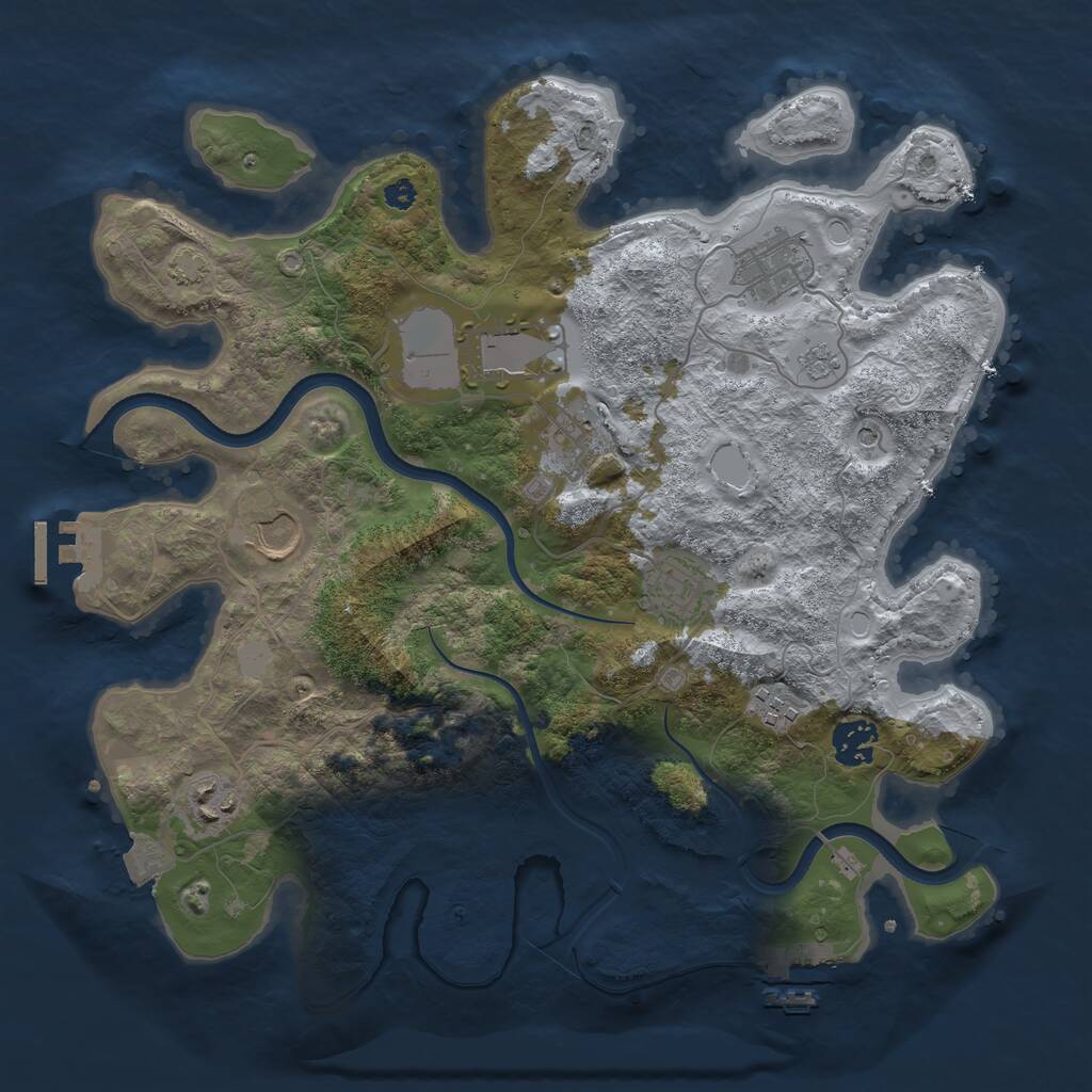 Rust Map: Procedural Map, Size: 3500, Seed: 343456, 14 Monuments