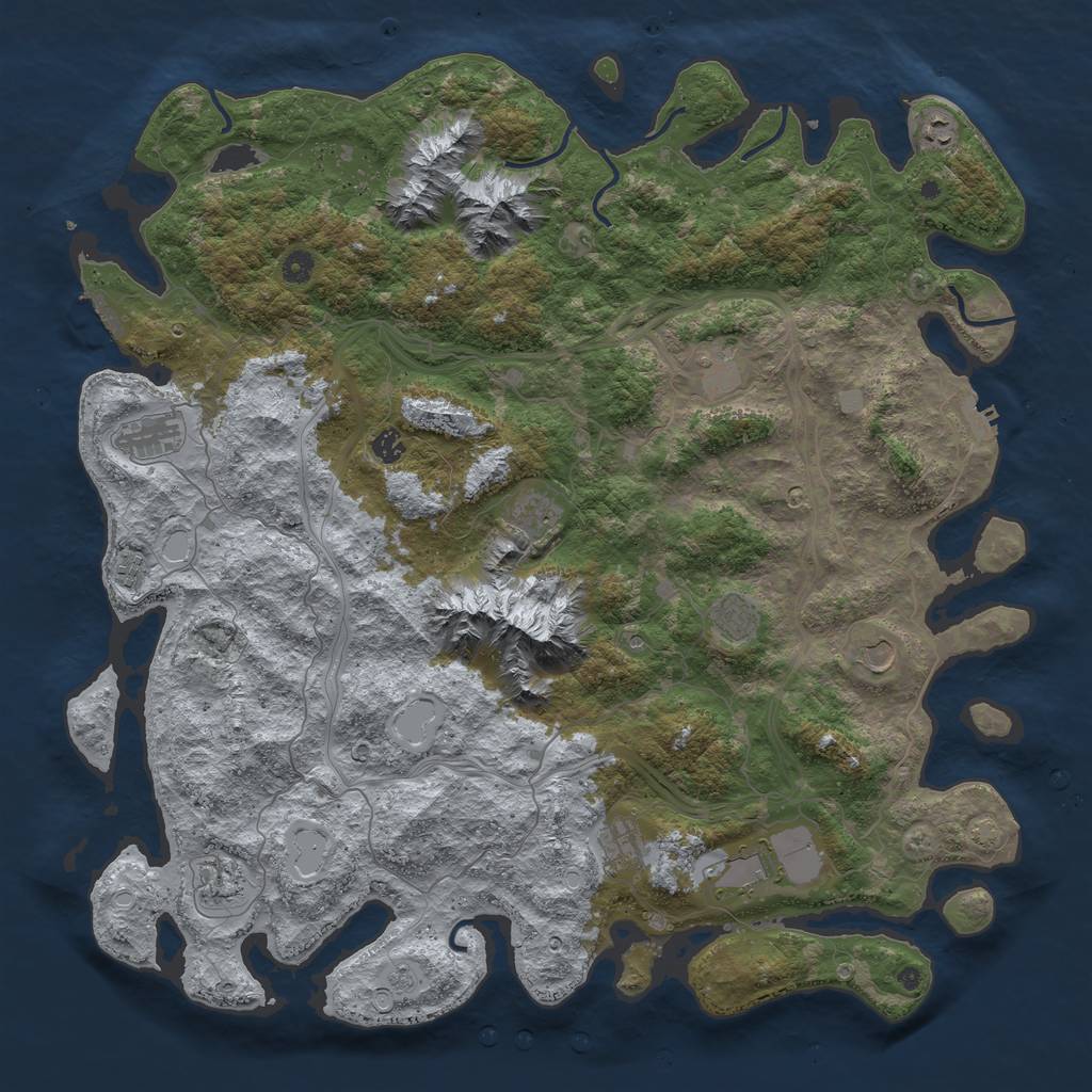 Rust Map: Procedural Map, Size: 5000, Seed: 52483923, 19 Monuments