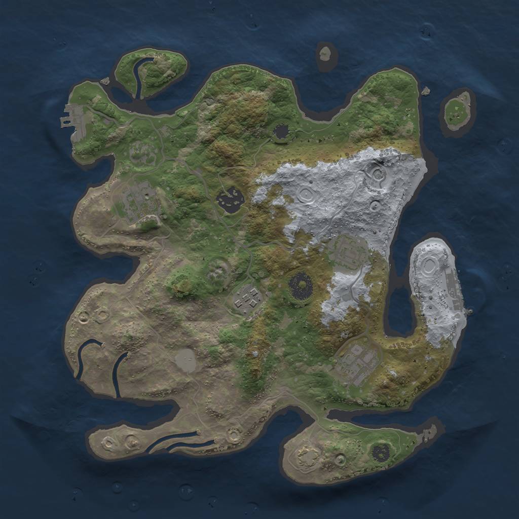 Rust Map: Procedural Map, Size: 3000, Seed: 2004188300, 12 Monuments