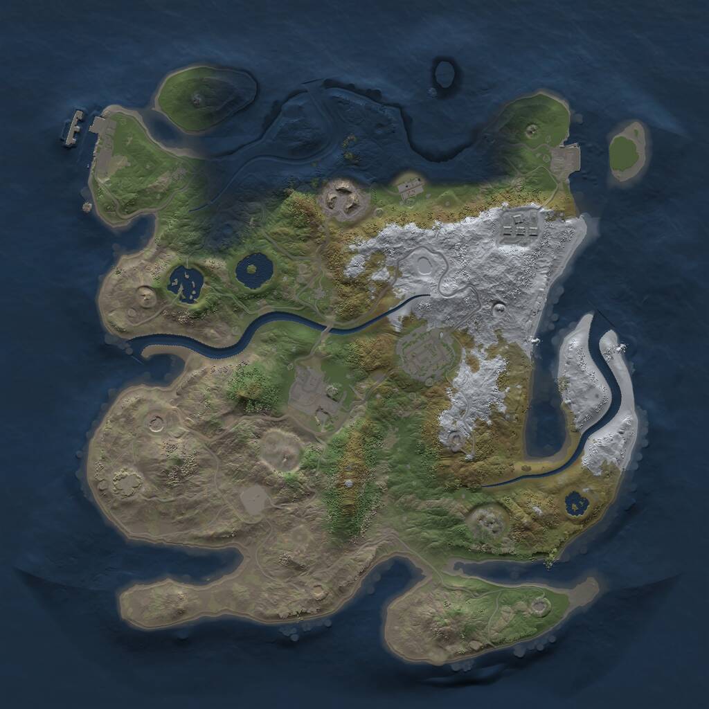 Rust Map: Procedural Map, Size: 3000, Seed: 2004188300, 9 Monuments