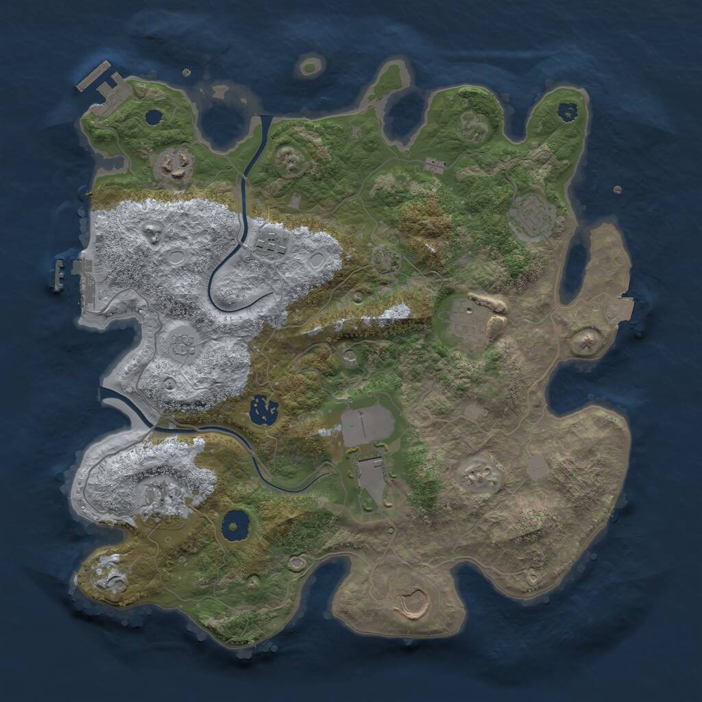 Rust Map: Procedural Map, Size: 3500, Seed: 82300670, 14 Monuments
