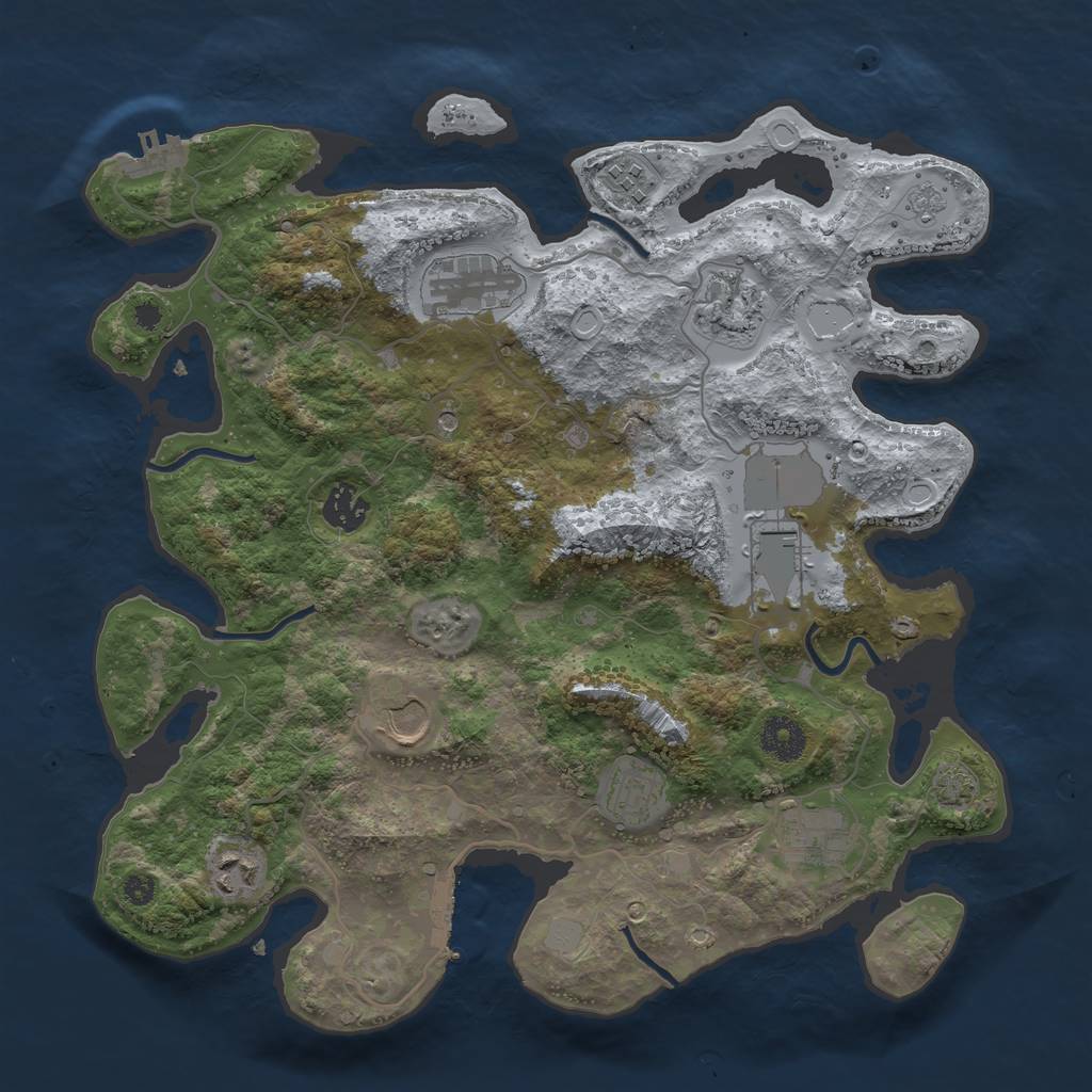 Rust Map: Procedural Map, Size: 3600, Seed: 22006, 17 Monuments