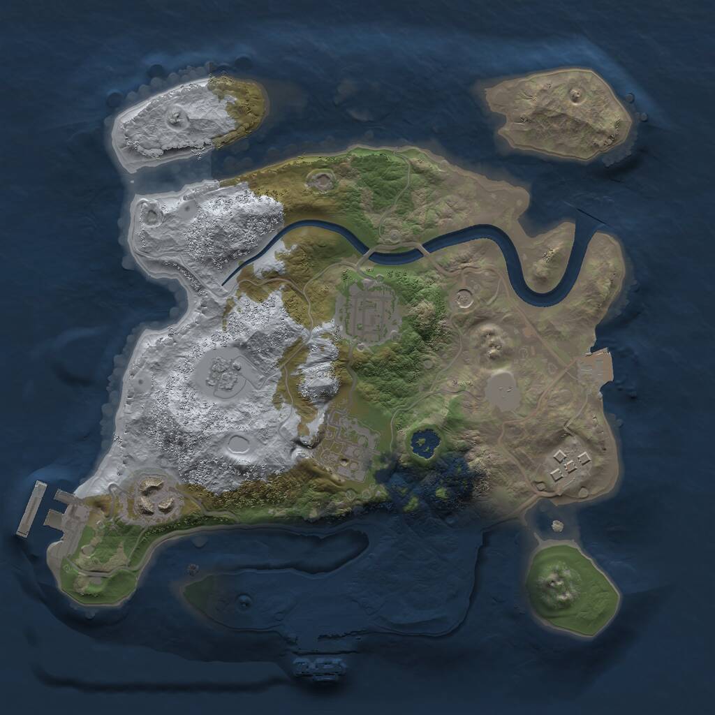 Rust Map: Procedural Map, Size: 2500, Seed: 162390180, 9 Monuments