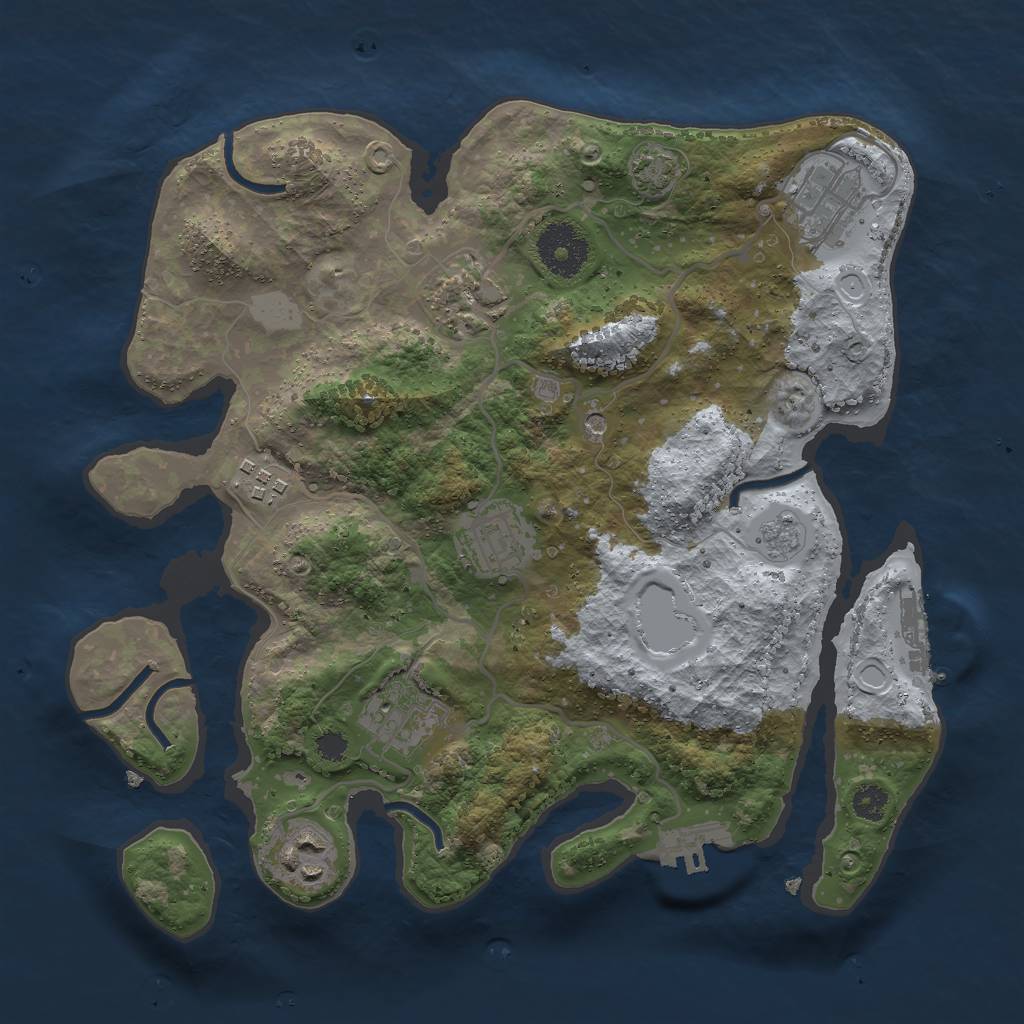 Rust Map: Procedural Map, Size: 3000, Seed: 588556, 14 Monuments
