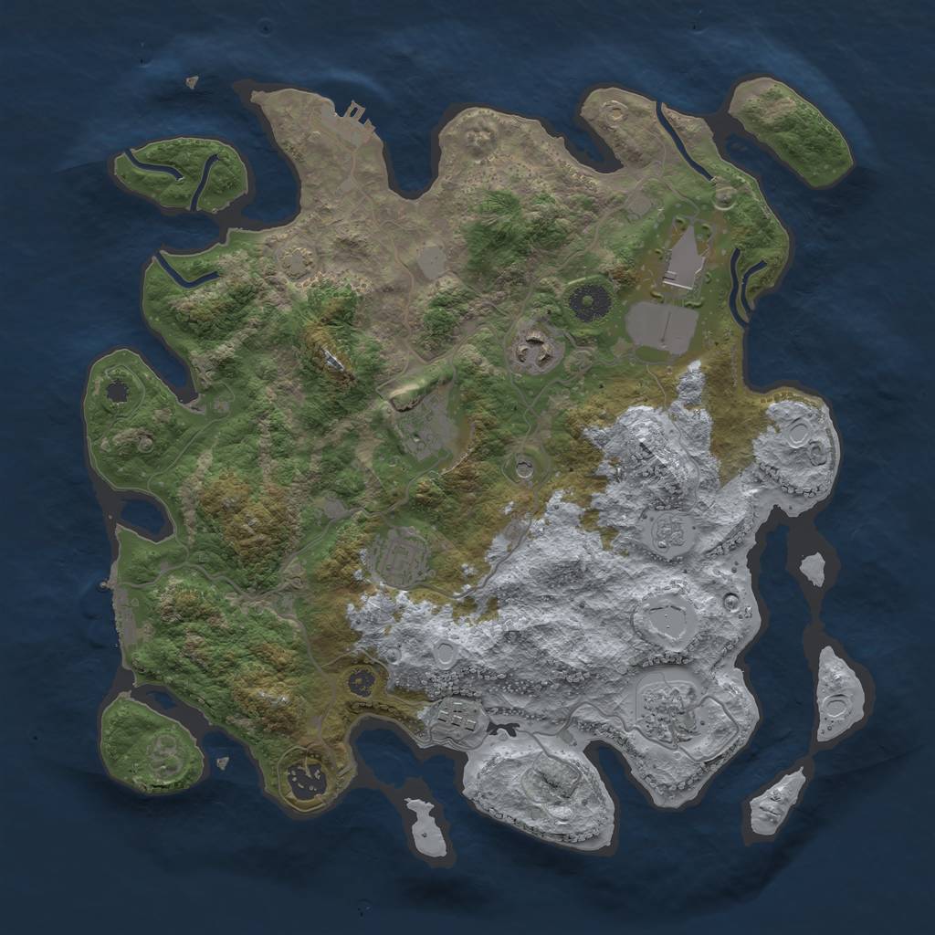 Rust Map: Procedural Map, Size: 3600, Seed: 46919825, 15 Monuments