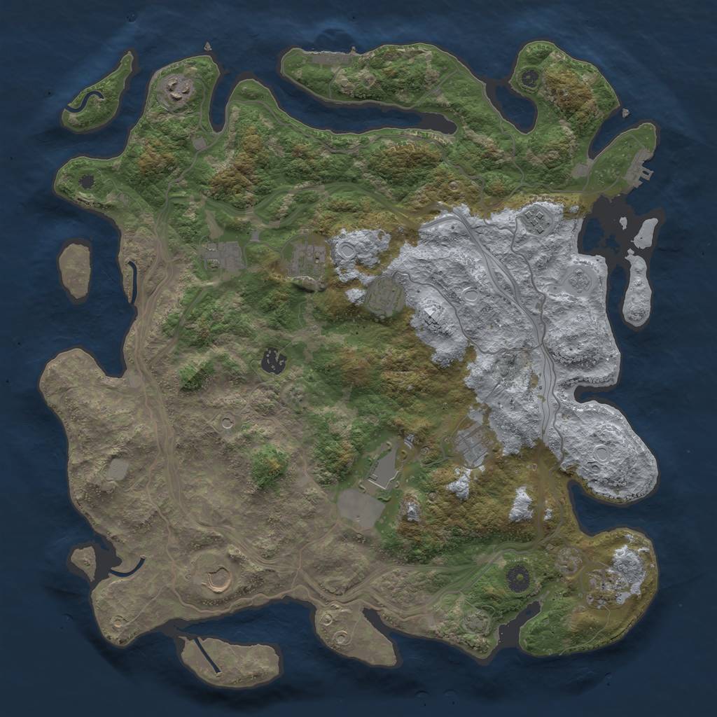 Rust Map: Procedural Map, Size: 4250, Seed: 44375551, 18 Monuments