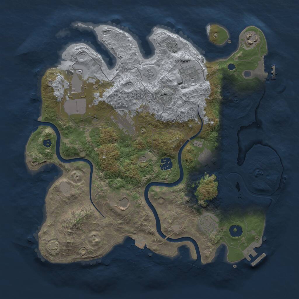 Rust Map: Procedural Map, Size: 3500, Seed: 25939185, 15 Monuments