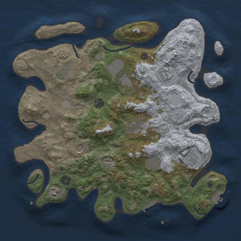 Rust Map: Procedural Map, Size: 3750, Seed: 87484062, 17 Monuments