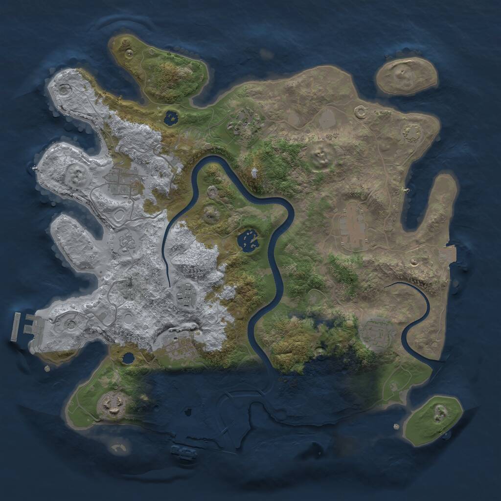 Rust Map: Procedural Map, Size: 3450, Seed: 74507306, 14 Monuments