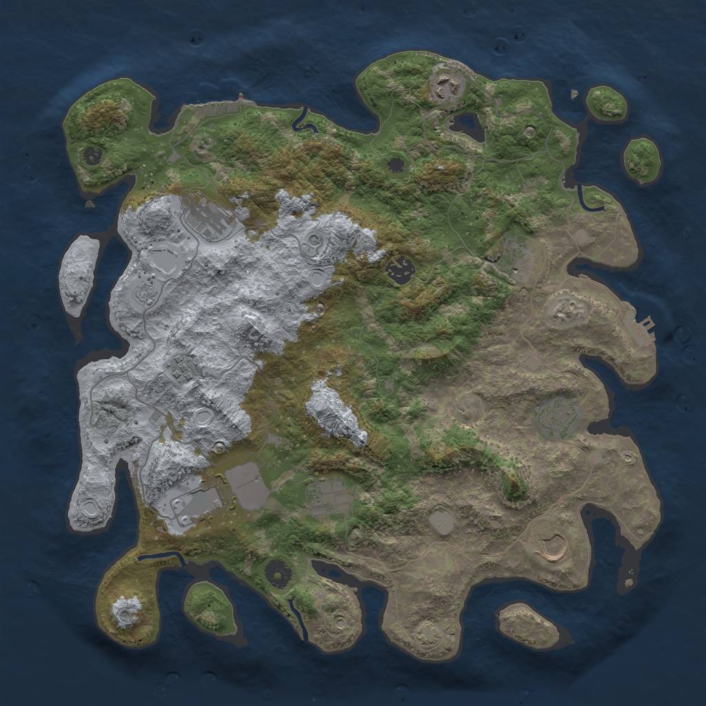 Rust Map: Procedural Map, Size: 3900, Seed: 19583631, 17 Monuments