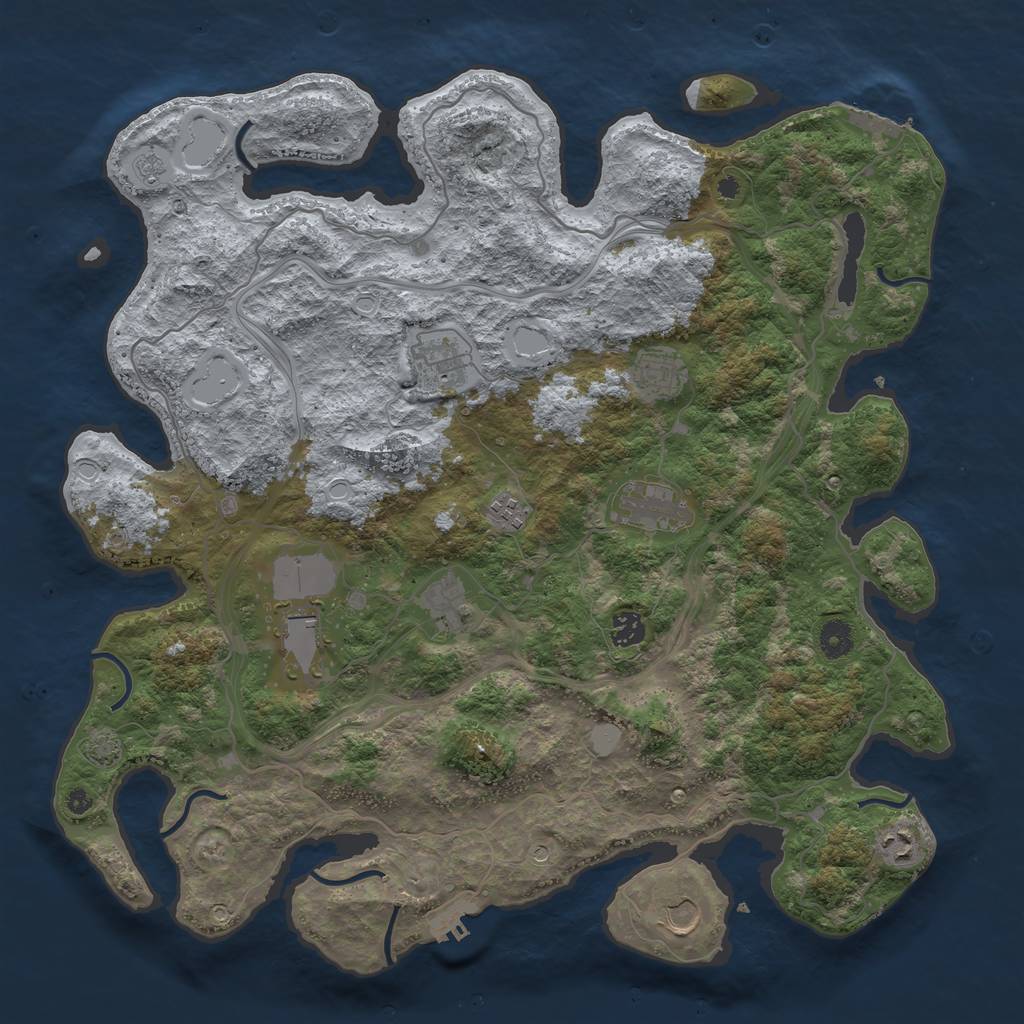 Rust Map: Procedural Map, Size: 4250, Seed: 11358059, 17 Monuments