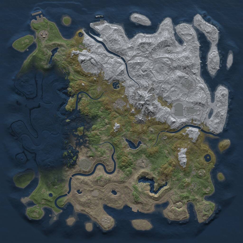 Rust Map: Procedural Map, Size: 5000, Seed: 320248731, 16 Monuments
