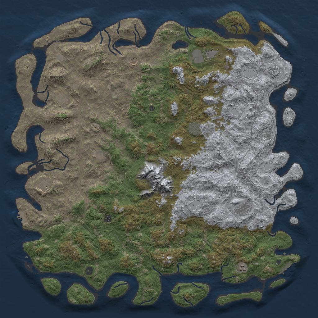 Rust Map: Procedural Map, Size: 6000, Seed: 20071715, 19 Monuments