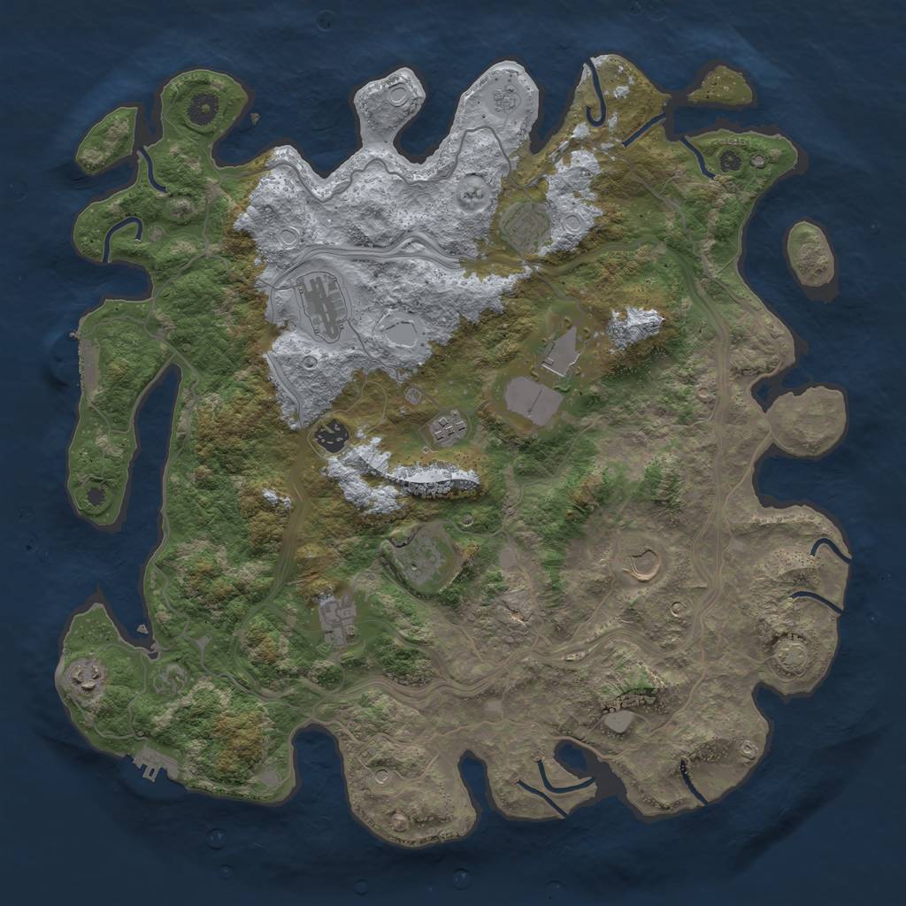Rust Map: Procedural Map, Size: 4300, Seed: 62144444, 17 Monuments