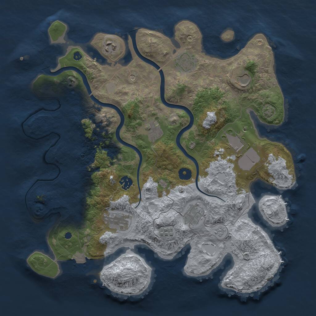 Rust Map: Procedural Map, Size: 3700, Seed: 32291237, 13 Monuments