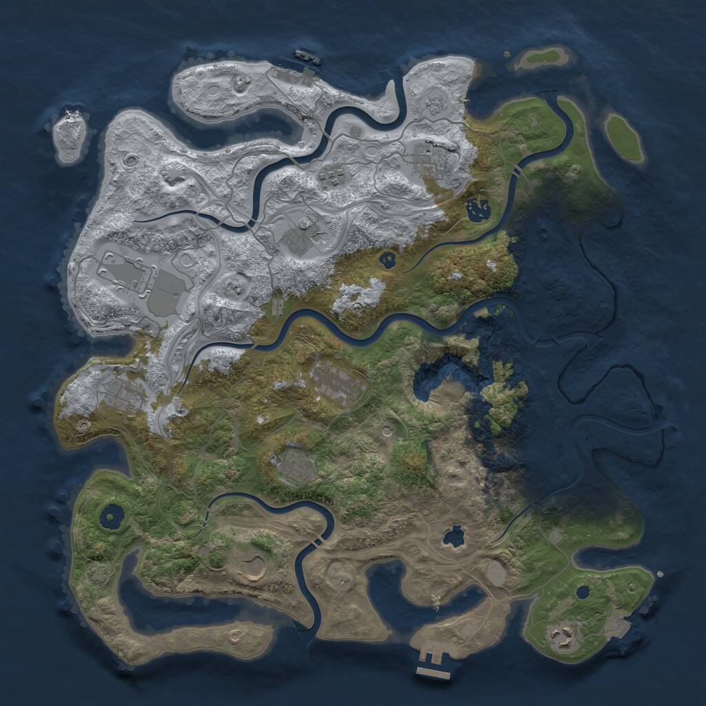 Rust Map: Procedural Map, Size: 4250, Seed: 17859, 16 Monuments