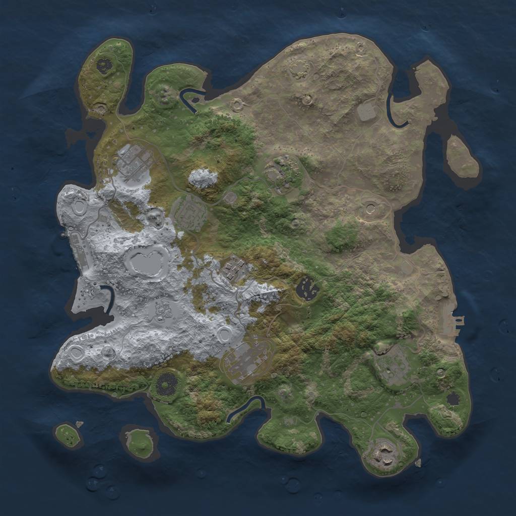 Rust Map: Procedural Map, Size: 3400, Seed: 18260713, 16 Monuments